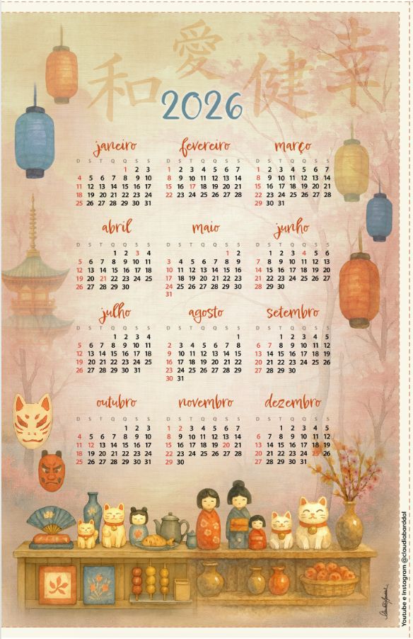 Calendário 2026 – Claudia Barddal